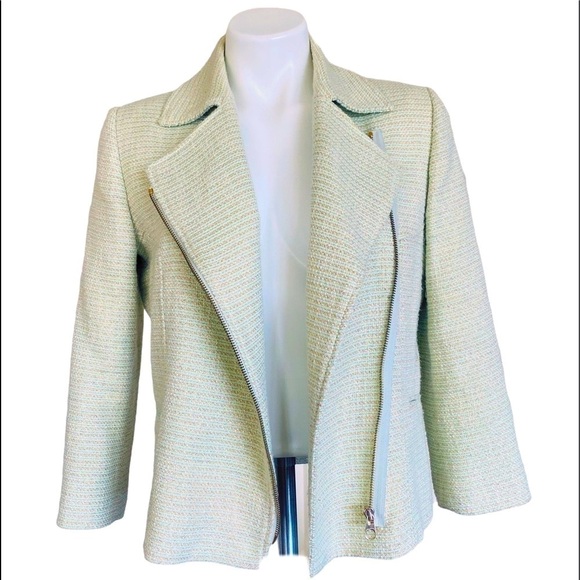 TED BAKER LONDON Mint/Cream/Gold Boucle Jacket - Picture 8 of 12